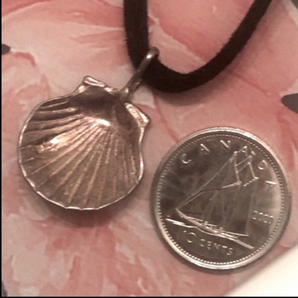 seashell necklace earring set sterling silver - Picture 2 of 2